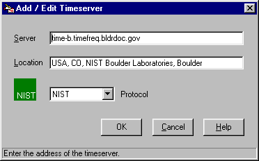 Edit a timeserver